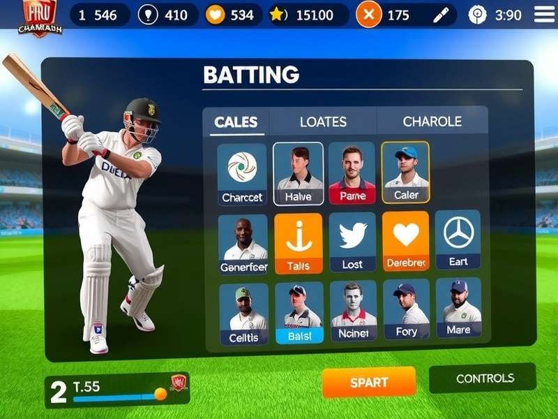 Player Customization Options Cricket Pro Splash Champion character customization screen