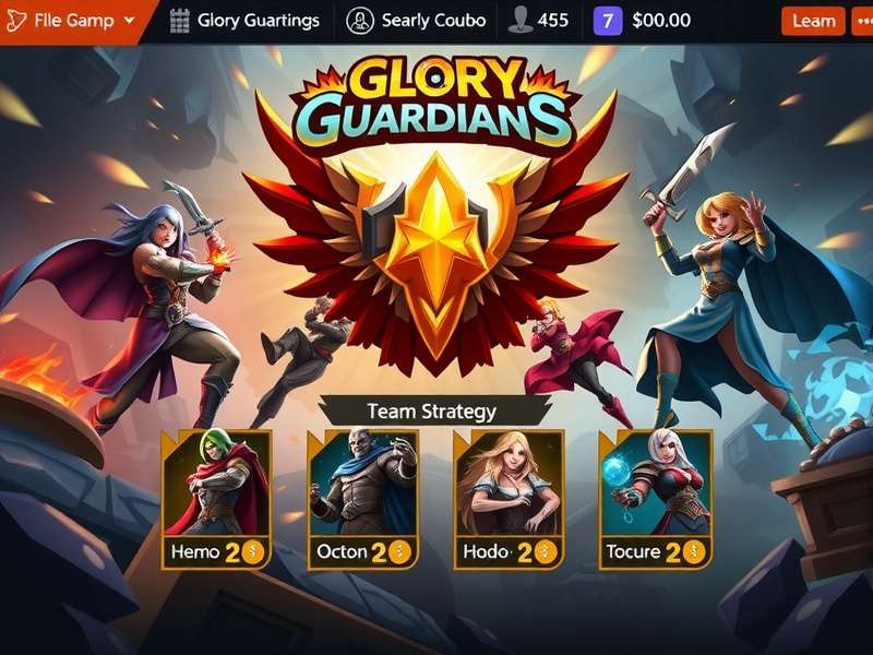 Glory Guardians intense team battle Glory Guardians gameplay screenshot showing hero combat