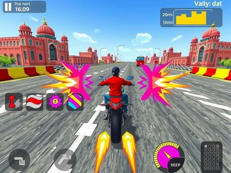 Detailed Indian-inspired track design in Sari Speed Phantom Sari Speed Phantom track design featuring Indian architecture