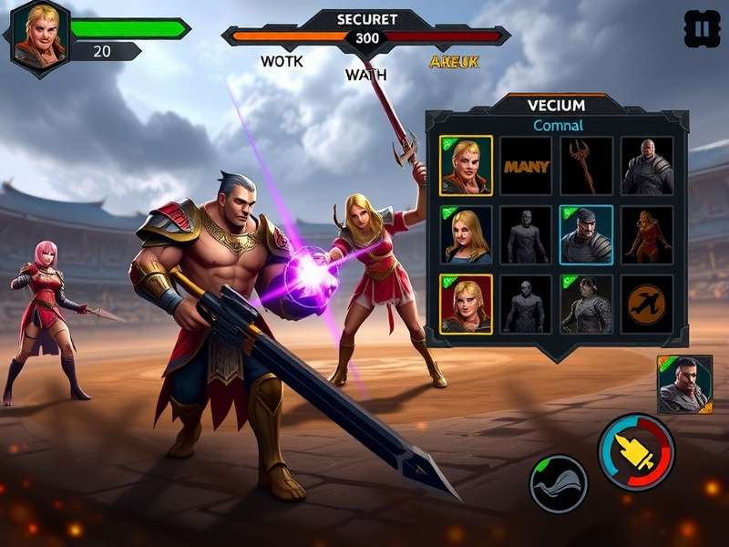 Eon Gladiator Arena Dominator Character Selection Screen Eon Gladiator Arena Dominator gameplay screenshot showing character selection