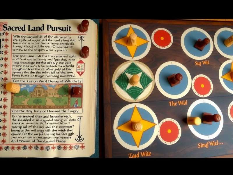 Traditional Sacred Land Pursuit Game Setup Traditional Sacred Land Pursuit game board with wooden pieces