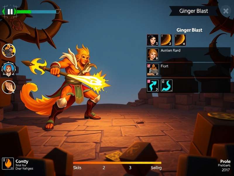 Ginger Blast Warlock Combat System Ginger Blast Warlock gameplay screenshot showing combat mechanics