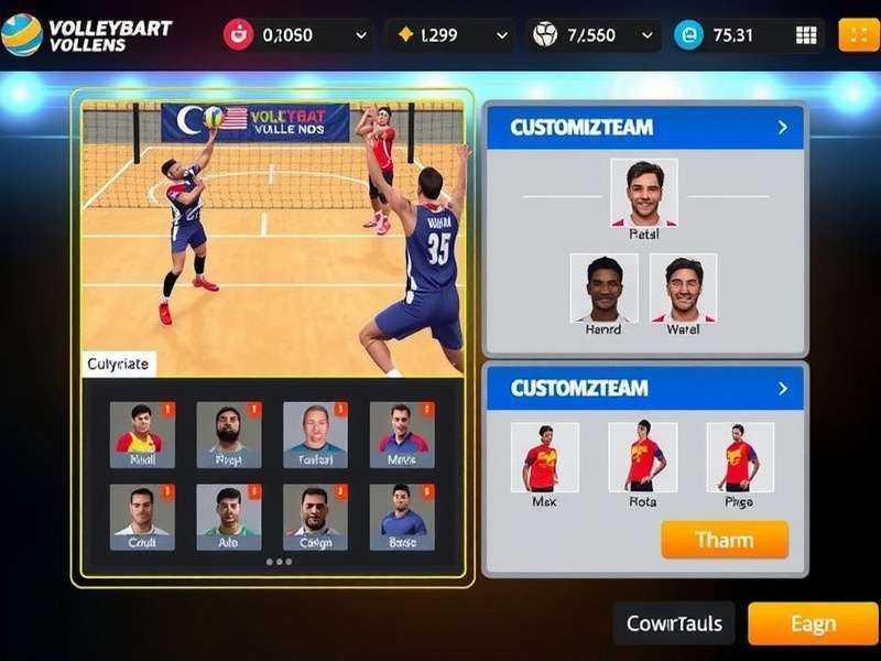 Team Selection in Gujarat Volley Legends Gujarat Volley Legends team selection screen