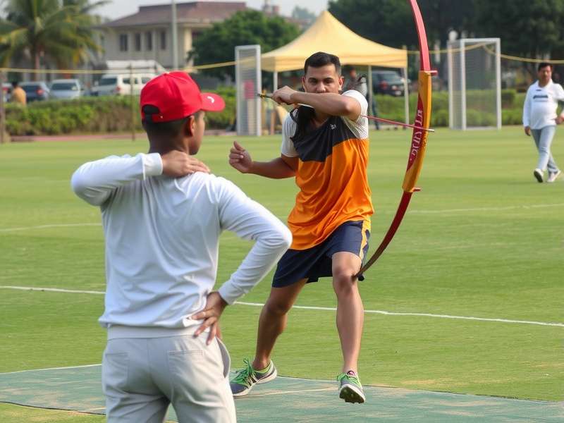 Official Archery Cricket Wizard India Playing Field Setup Archery Cricket Wizard India equipment and playing field