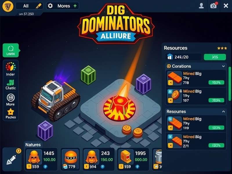 Resource Management in Dig Dominators Dig Dominators resource management interface