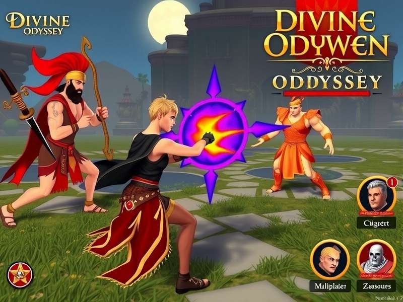 Divine Crown Odyssey - Epic Battle Scene Divine Crown Odyssey gameplay screenshot showing character combat