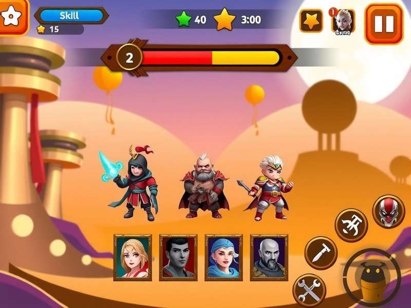 Star Warriors Character Selection Screen Star Warriors gameplay screenshot showing character selection