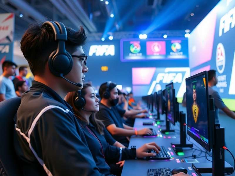Indian FIFA Gaming Tournament Indian FIFA esports tournament with enthusiastic players and audience