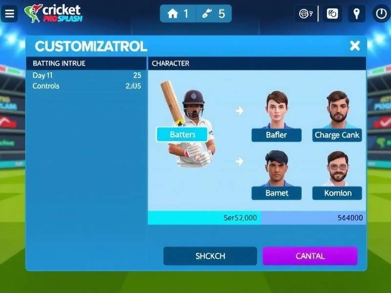 Cricket Pro Splash Champion Gameplay Cricket Pro Splash Champion gameplay screenshot showing batting interface