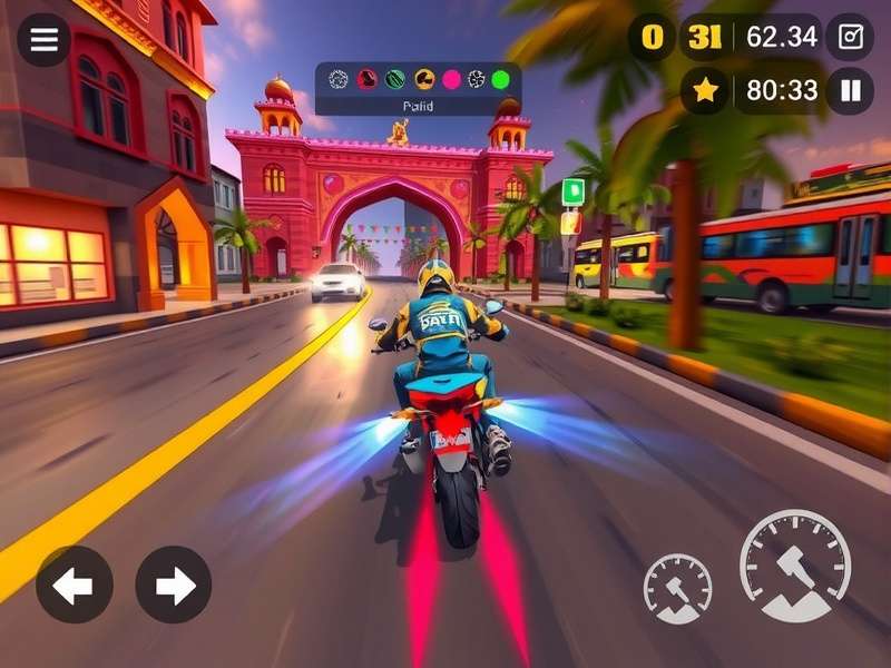 Sari Speed Phantom vibrant racing environment Sari Speed Phantom gameplay showing vibrant Indian streets