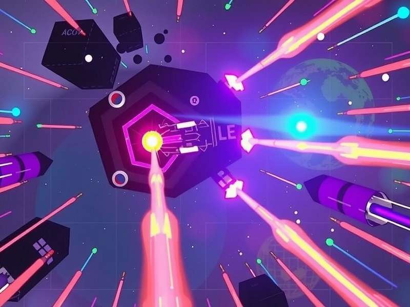 Meteor Mayhem Gameplay - Spacecraft Navigation Meteor Mayhem gameplay screenshot showing spacecraft avoiding meteors