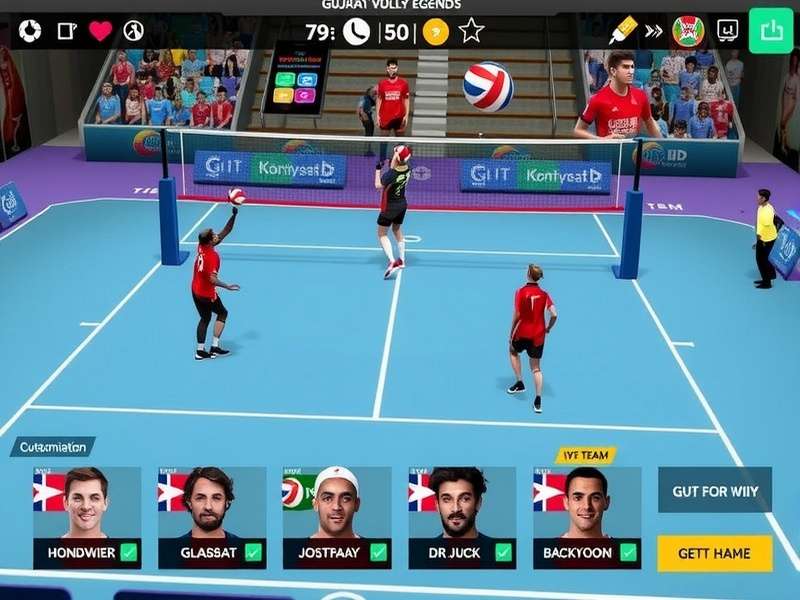 Gujarat Volley Legends Gameplay Gujarat Volley Legends gameplay screenshot showing volleyball action