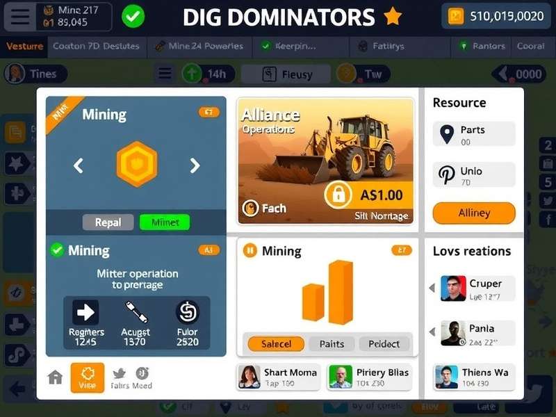 Dig Dominators Game Interface Dig Dominators gameplay interface showing mining operations