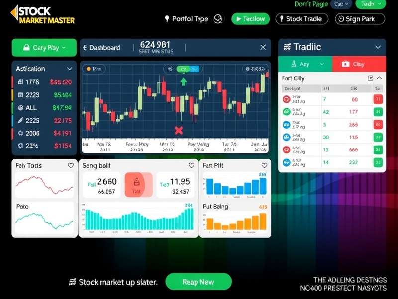 Stock Market Master Trading Dashboard Stock Market Master gameplay interface showing virtual trading dashboard