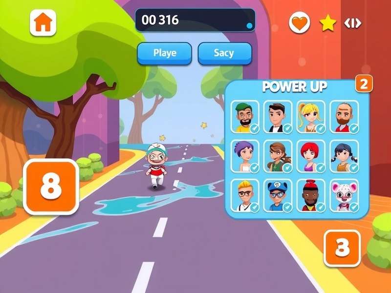 Splash Run Ace Power-up System Splash Run Ace power-up collection and usage interface