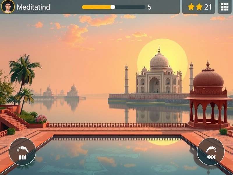 Meditation interface in Serene Journey Serene Journey meditation interface with calming visuals