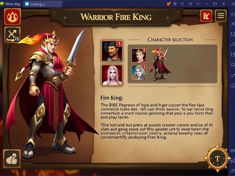 Warrior Fire King Gameplay Warrior Fire King gameplay screenshot showing character in action