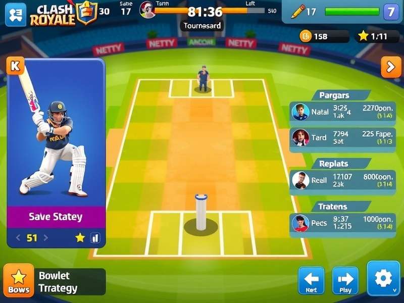 Cricket Clash Royale bowling strategy selection screen
