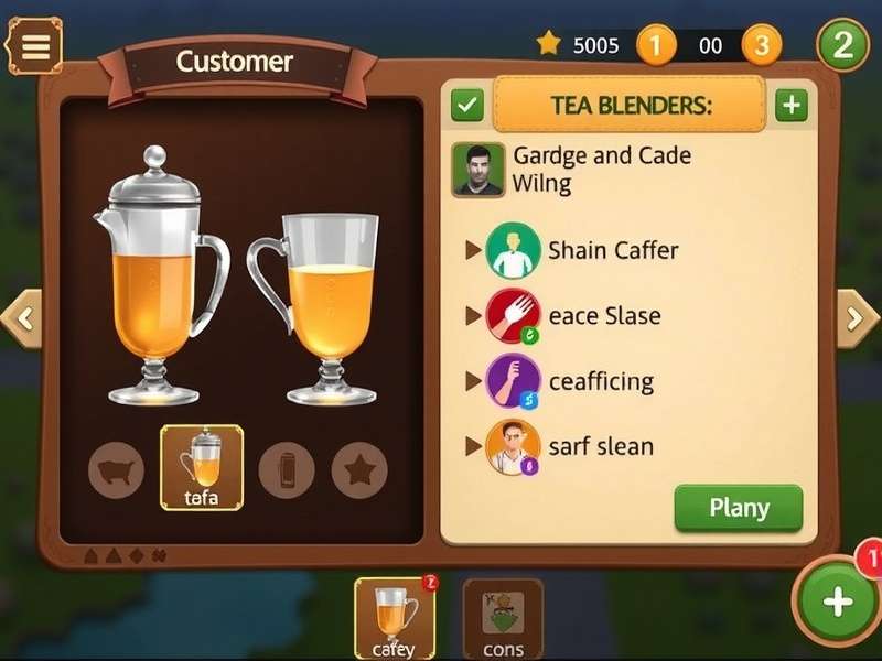 Chai Blend Legend Gameplay Interface Chai Blend Legend gameplay screenshot showing tea blending interface