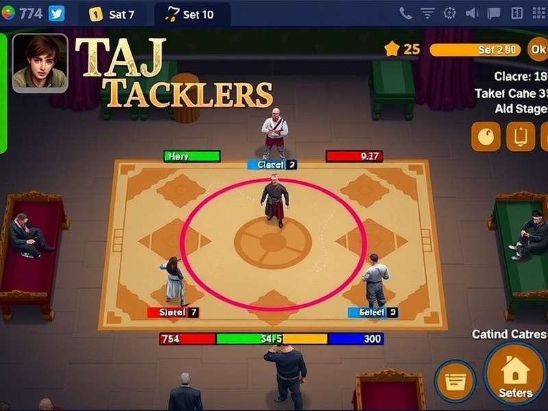 Taj Tacklers Strategic Gameplay Taj Tacklers gameplay screenshot showing strategic elements