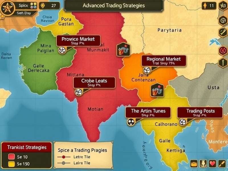 Spice Trail Challenge Trading Interface Spice Trail Challenge gameplay interface showing spice trading mechanics