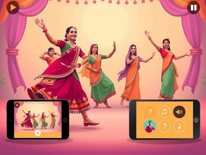 Haryanvi Harmony Hop Gameplay Interface Gameplay illustration showing rhythm patterns and dance move indicators