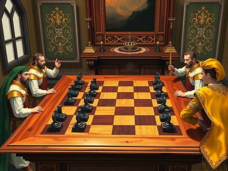 Historical Curd Trailblaze Game in Royal Court Historical depiction of Curd Trailblaze being played in royal courts