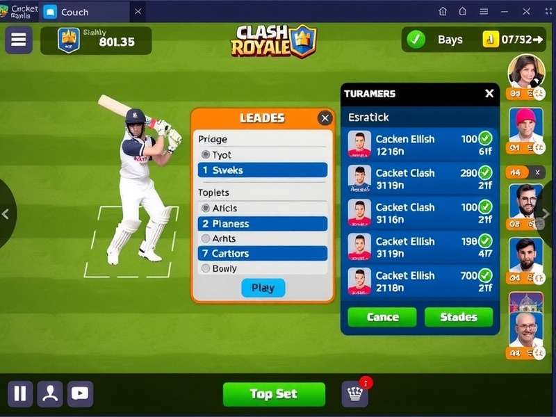 Cricket Clash Royale gameplay screenshot showing batting interface