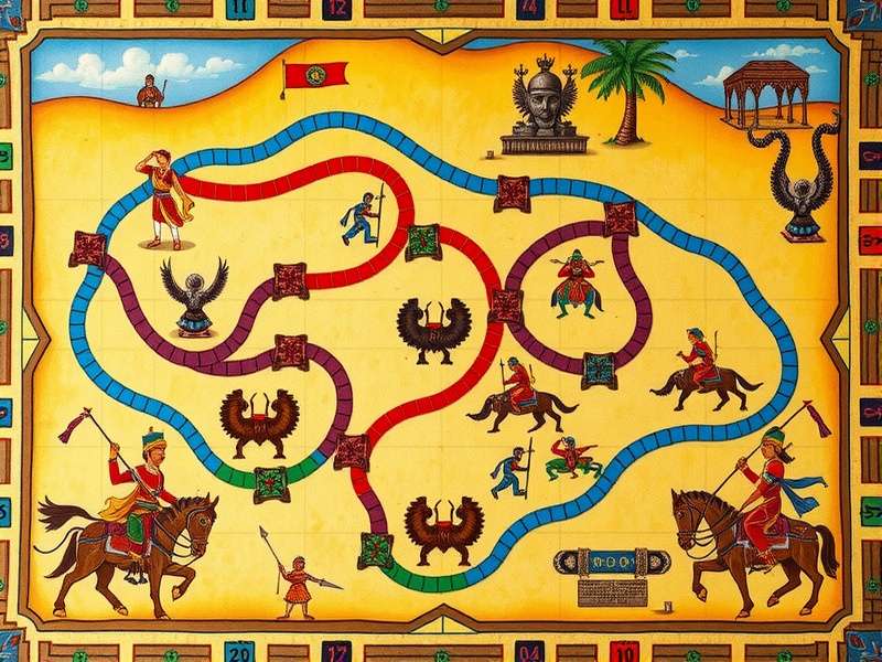 Sacred Warriors Route Game Board Ancient Indian board game Sacred Warriors Route setup