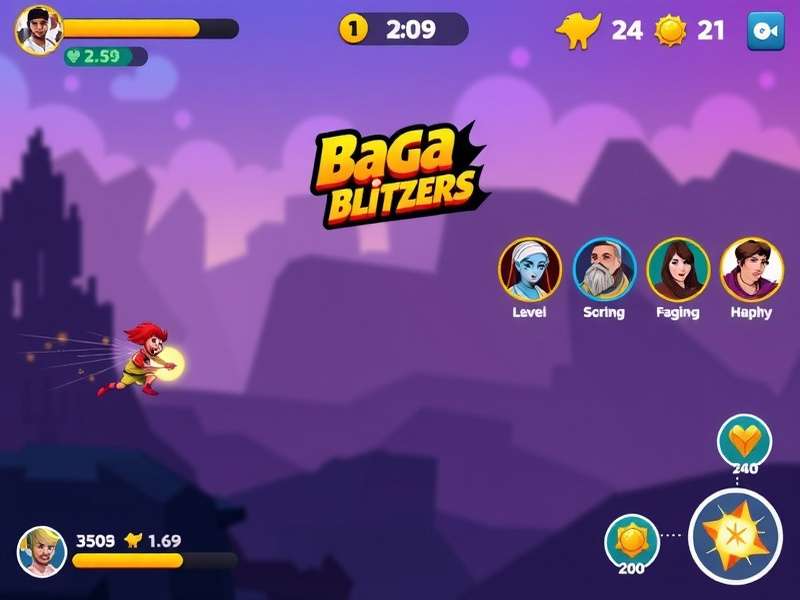 Baga Blitzers Game Interface Baga Blitzers gameplay screenshot showing vibrant interface