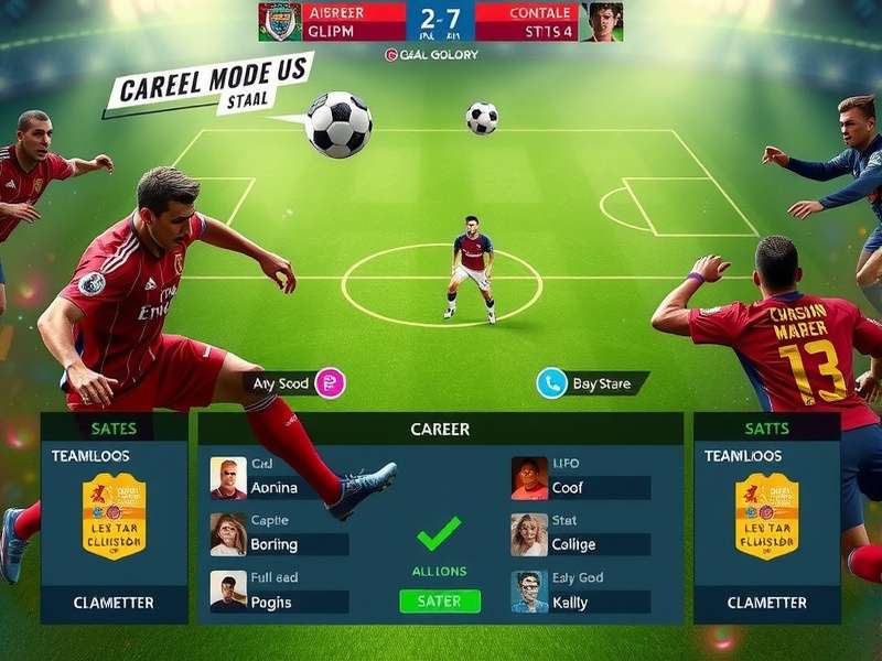 Goal Glory Gameplay Experience Goal Glory gameplay screenshot showing realistic football action