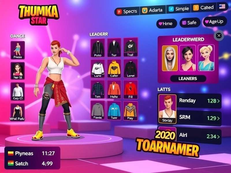 Character Customization in Thumka Thunder Star Thumka Thunder Star character customization screen showing various outfits