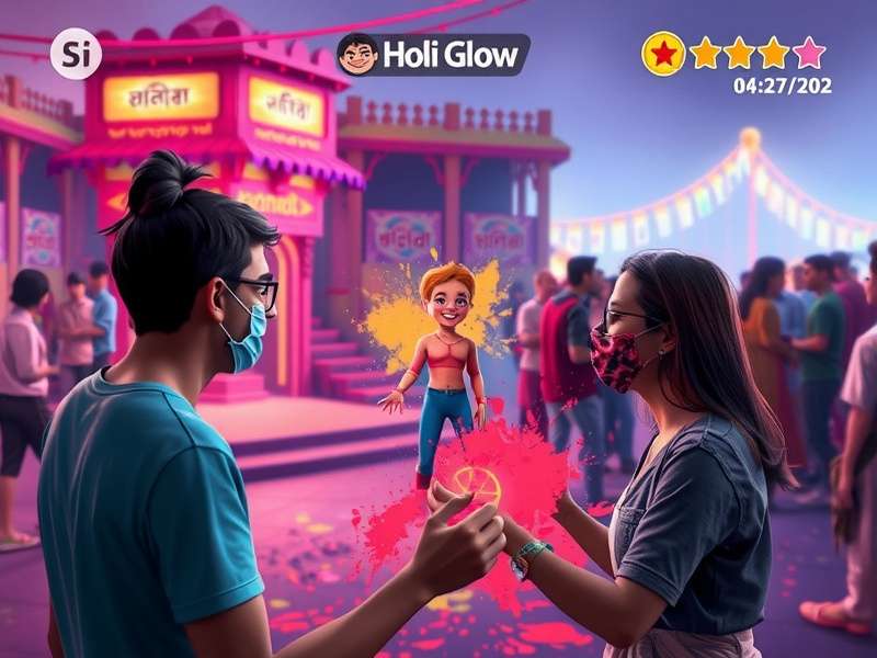Vibrant Holi Festival Gameplay Holi Glow Gallivant gameplay showing colorful festival environment