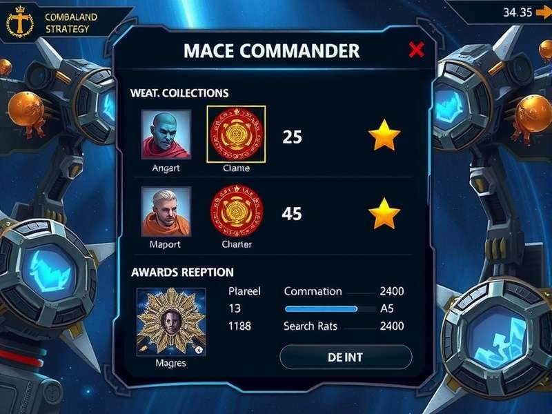Character Progression in Mace Commander Mace Commander character customization and progression interface