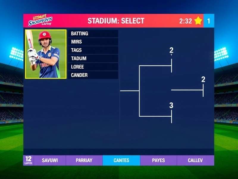 T20 Ultimate Showdown Batting Interface T20 Ultimate Showdown gameplay screenshot showing batting interface