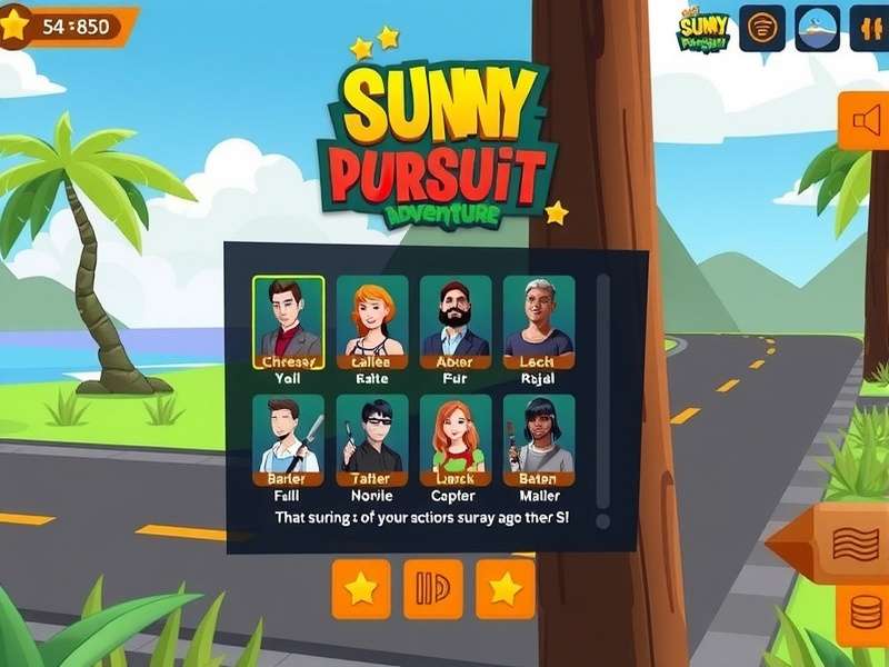 Character Selection in Sunny Pursuit Adventure Sunny Pursuit Adventure character selection screen