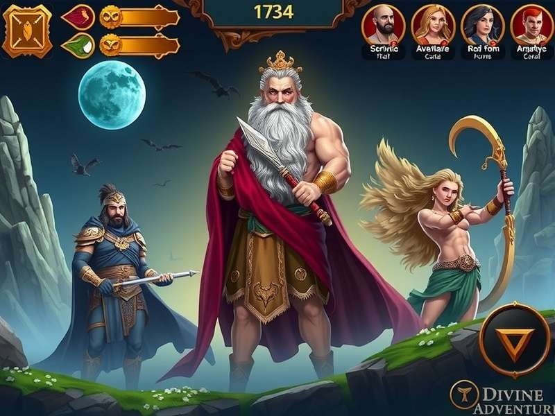 Divine Adventure Story Scene Divine Adventure story scene showing mythological narrative