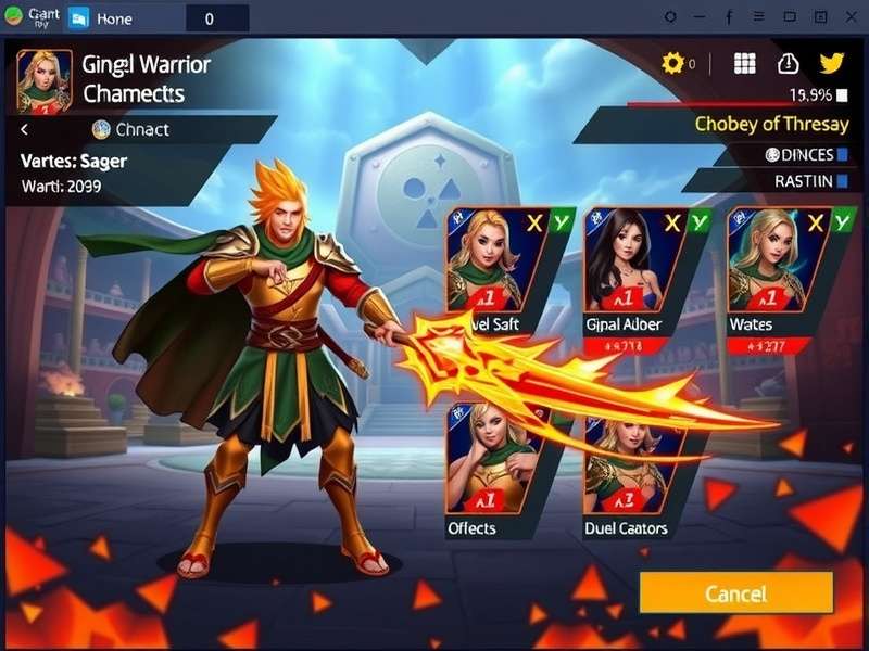 Character Selection in Ginger Warrior Duel Champion Ginger Warrior Duel Champion character selection screen