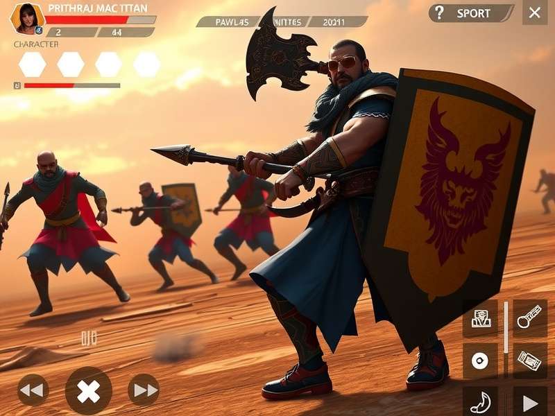 Intense Combat in Prithviraj Mace Titan Elite Prithviraj Mace Titan Elite combat scene with multiple enemies