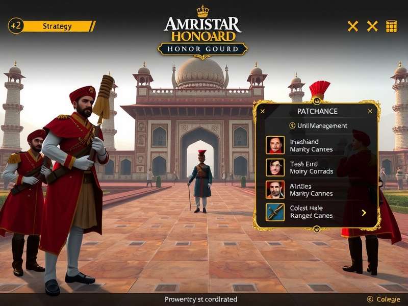 Amritsar S Honor Guard strategy interface showing unit management