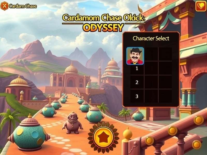 Cardamom Chase Odyssey Gameplay Cardamom Chase Odyssey gameplay screenshot showing vibrant Indian landscapes