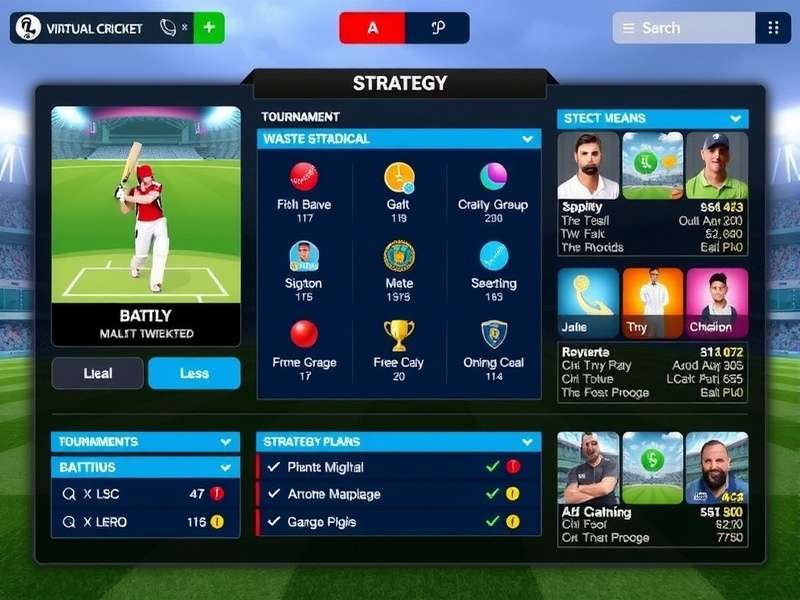 Virtual Cricket Heroes Tournament Mode Virtual Cricket Heroes multiplayer tournament interface