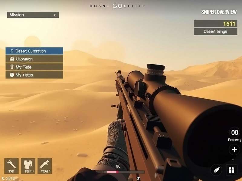 Desert Sniper Elite - Sniper Scope Gameplay Desert Sniper Elite gameplay screenshot showing sniper scope view