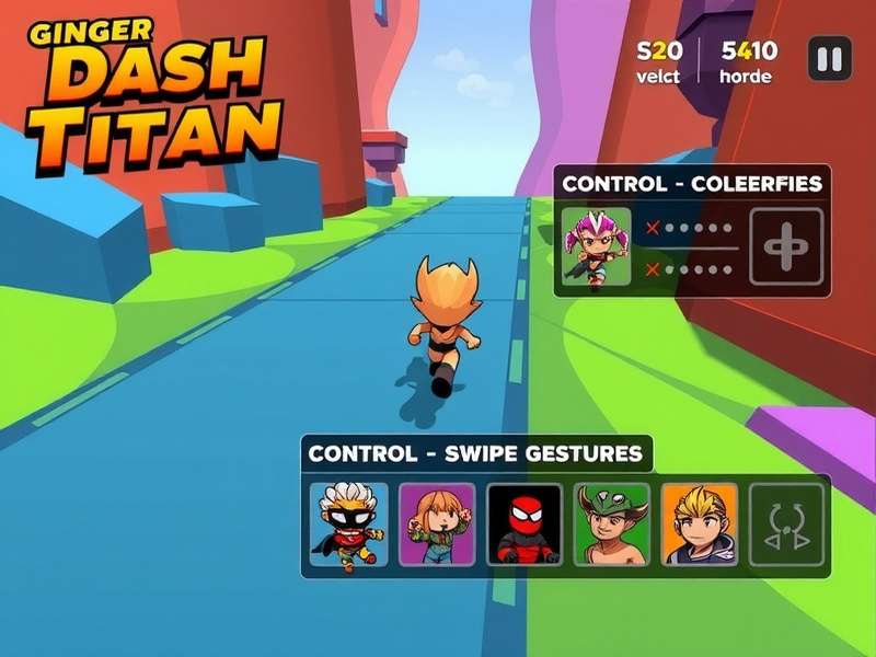 Ginger Dash Titan Gameplay Ginger Dash Titan gameplay screenshot showing character running through colorful environment