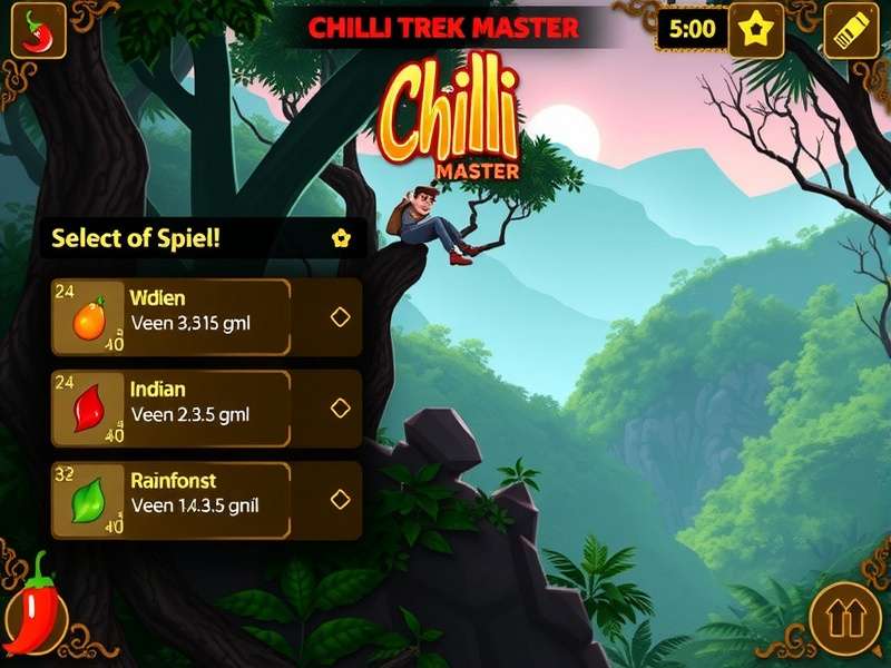Chilli Trek Master Level Selection Chilli Trek Master level selection screen showing different Indian regions