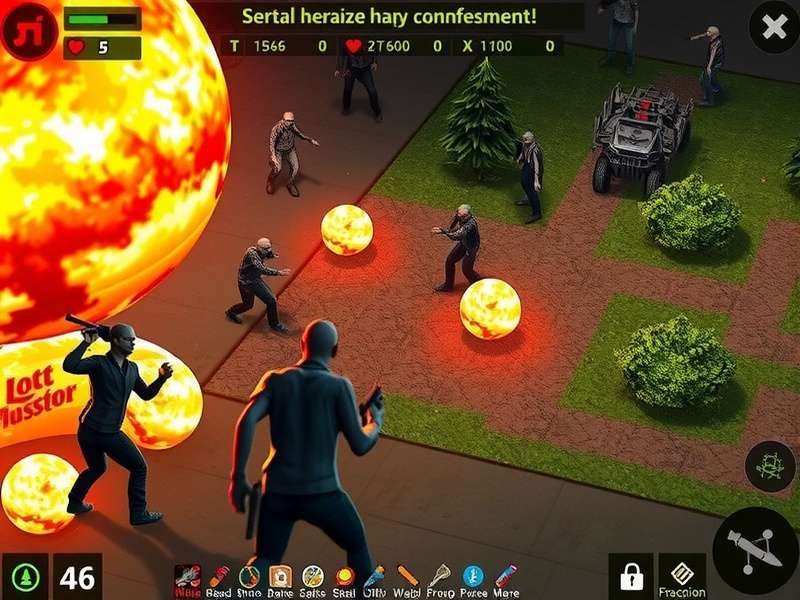 Game Interface and Map Overview Zombie Fury Battle Royale map and inventory management interface