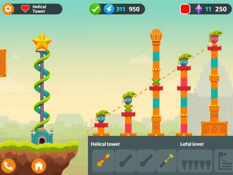 Samosa Helix Leap Gameplay Samosa Helix Leap gameplay screenshot showing the helical tower and samosa character