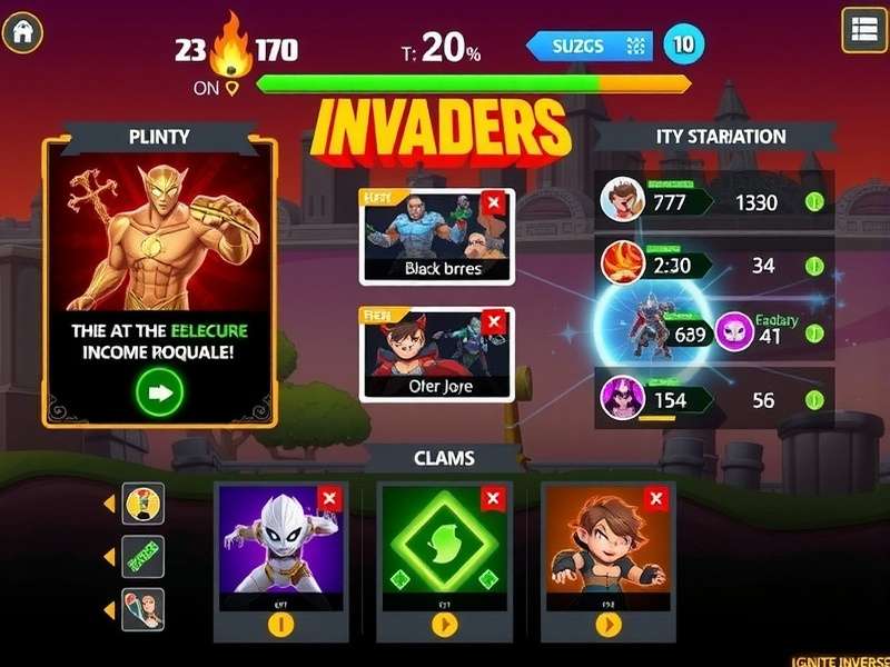 Ignite Invaders Battle Mechanics Ignite Invaders battle scene showing character abilities and combat effects