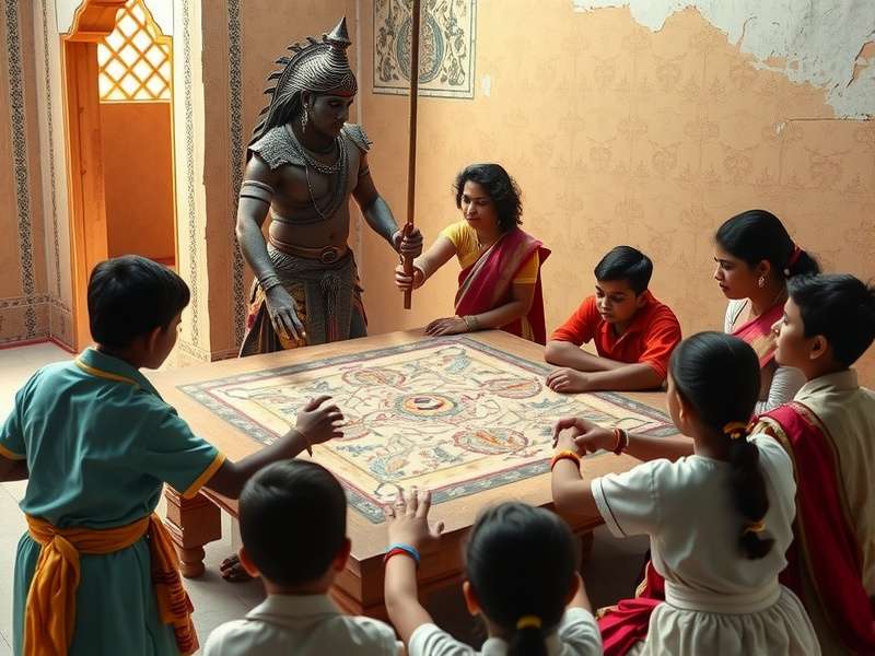 Educational program teaching Bhimasena S Strength to school children Children learning Bhimasena S Strength in school cultural program