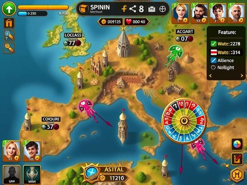 Gala Spin Conqueror Conquest Map Gala Spin Conqueror territory map showing player conquests and strategic positions